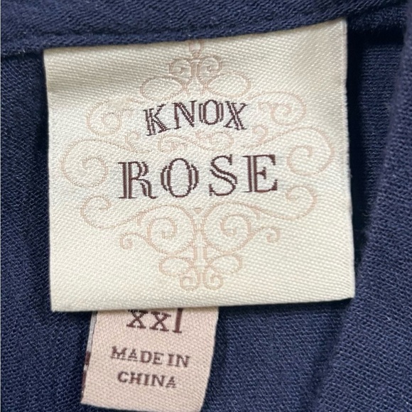 Knox Rose Embroidered Navy Sleeveless Top. Size XXL. - Picture 3 of 7